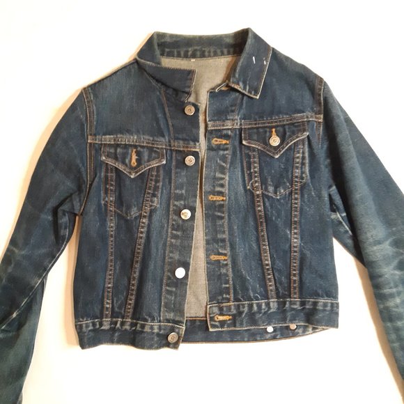 Denim Jean Cotton Long Sleeve 90's Grunge Jacket Top Vintage EUC Medium - Picture 4 of 13